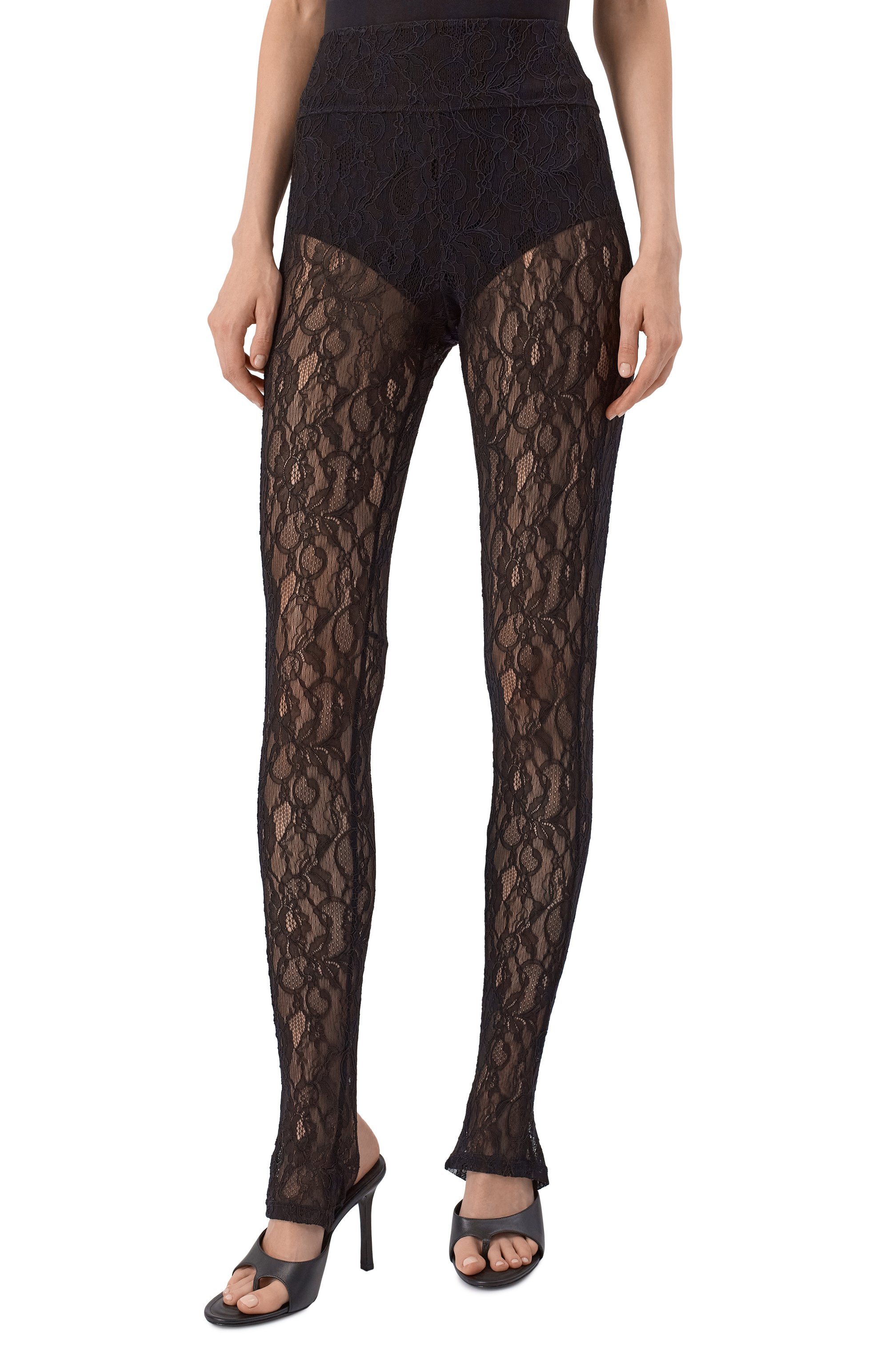 Легинсы MSGM черного цвета по цене 36450 руб., арт. 3942MDP10/257812, фото 3 Легинсы MSGM, арт. 3942MDP10/257812, фото 3