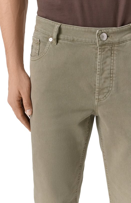 Джинсы Traditional Fit Brunello Cucinelli M277UD3210 Хаки  M277UD3210 Фото 5