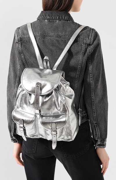 Рюкзак venice SAINT LAURENT серебряного цвета по цене 280000 руб., арт. 605113/1Q30N, фото 2 Рюкзак venice SAINT LAURENT, арт. 605113/1Q30N, фото 2