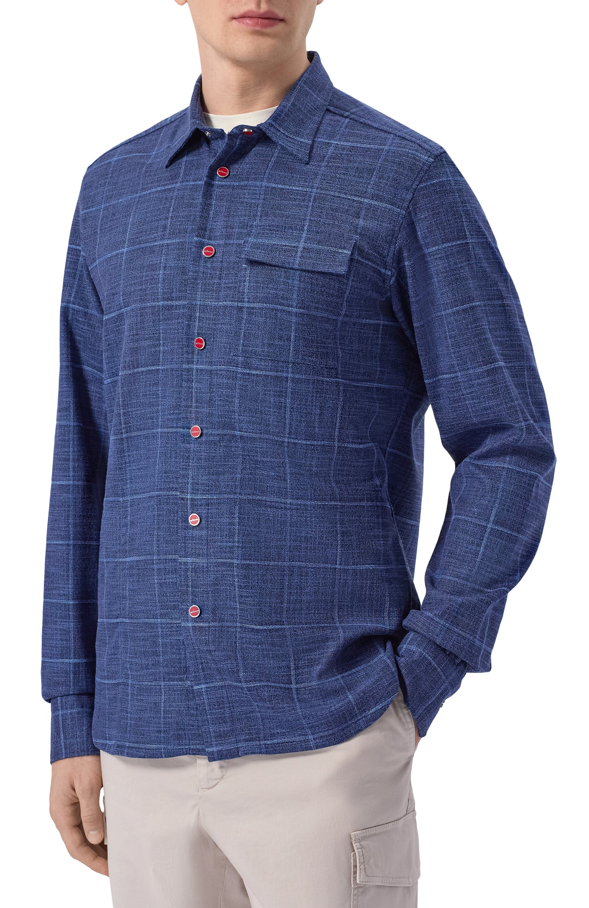 Рубашка из шерсти и ш елка KITON, арт. UMCBUBAK0627G, фото 3