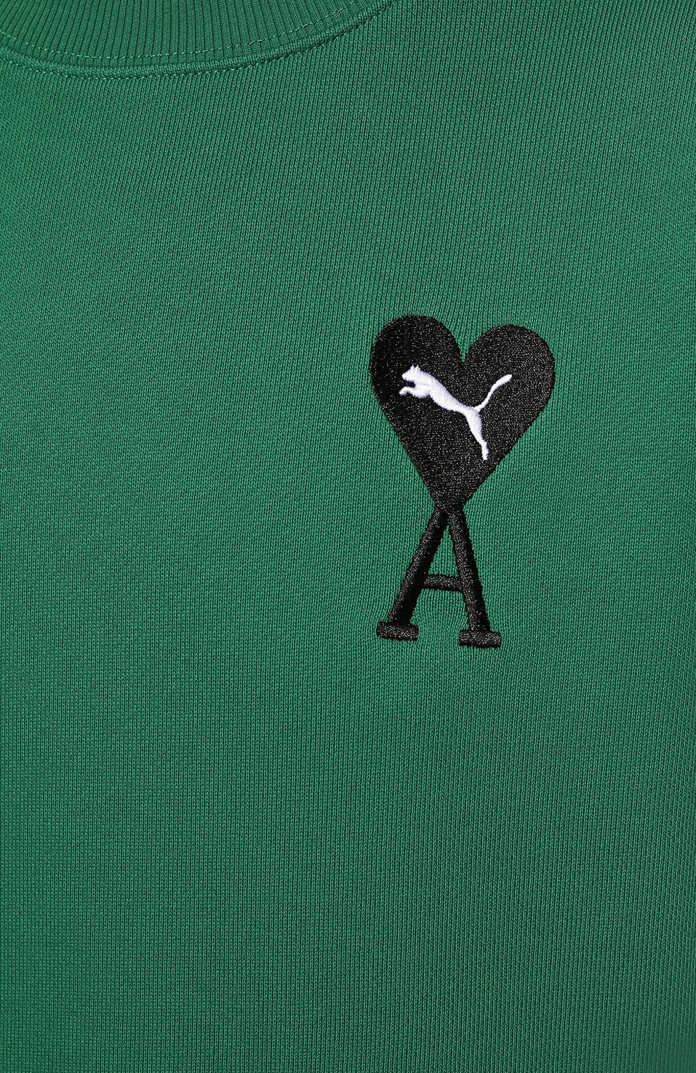 Хлопковый свитшот puma x ami PUMA зеленого цвета по цене 18400 руб., арт. 53411196, фото 5 Хлопковый свитшот puma x ami PUMA, арт. 53411196, фото 5