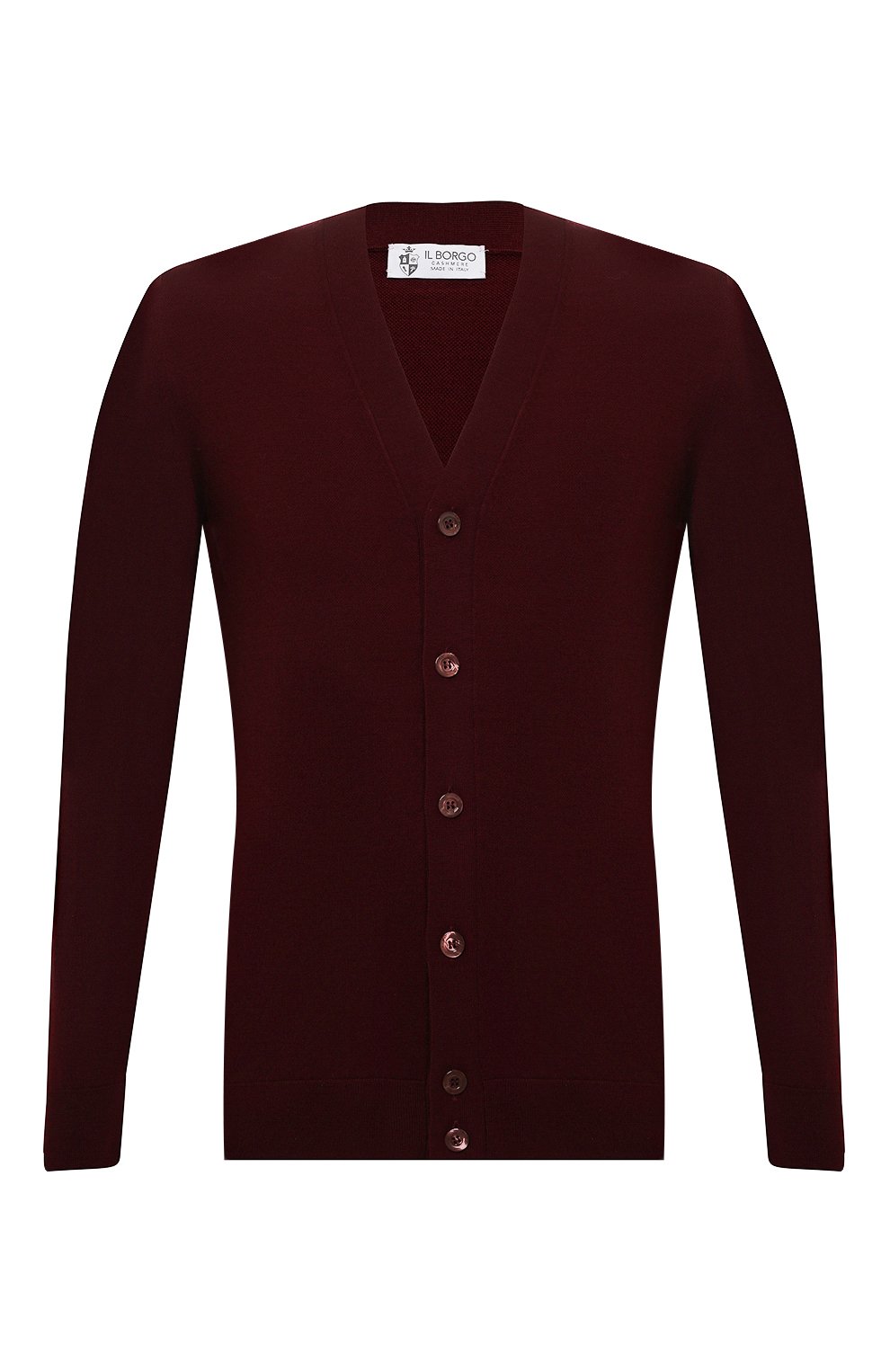 Шерстяной кардиган IL BORGO CASHMERE бордового цвета по цене 72050 руб., арт. 54-1210G0, фото 1 Шерстяной кардиган IL BORGO CASHMERE, арт. 54-1210G0, фото 1
