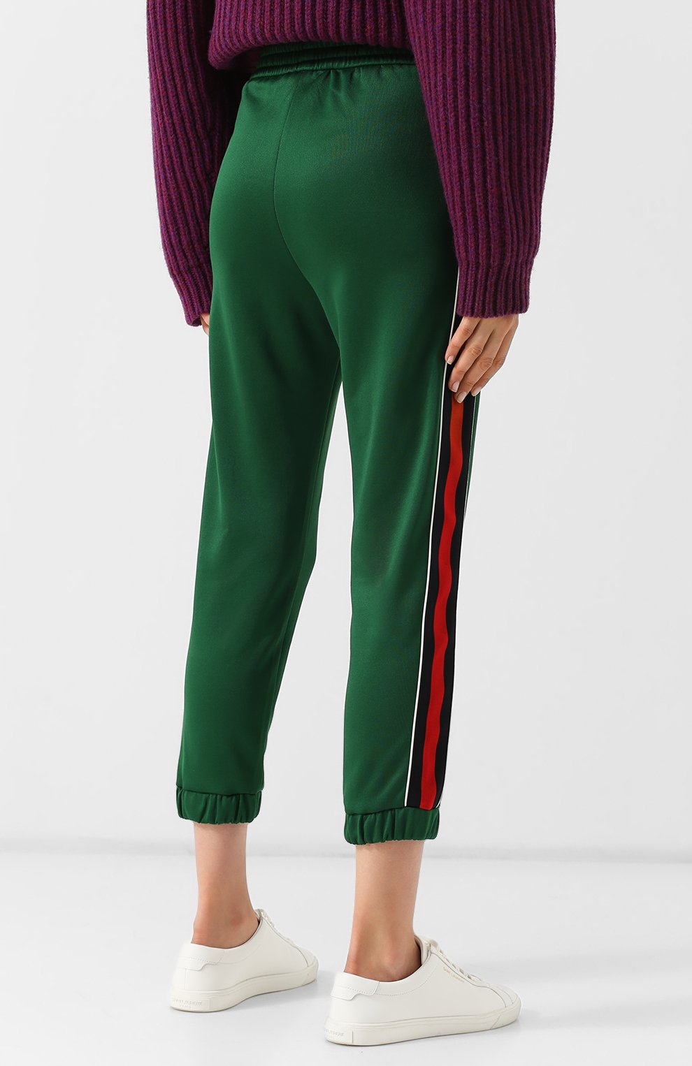 Укороченные брюки с эластичным поясом и контрастными лампасами GUCCI, арт. 479532/X9C09, фото 4