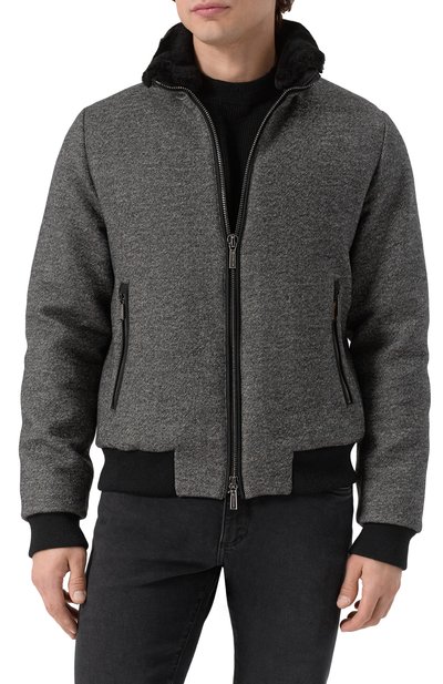 Бомбер bellati-lp с отделкой из овчины MOORER темно-серого цвета по цене 297500 руб., арт. BELLATI/LP, фото 3 Бомбер bellati-lp с отделкой из овчины MOORER, арт. BELLATI/LP, фото 3