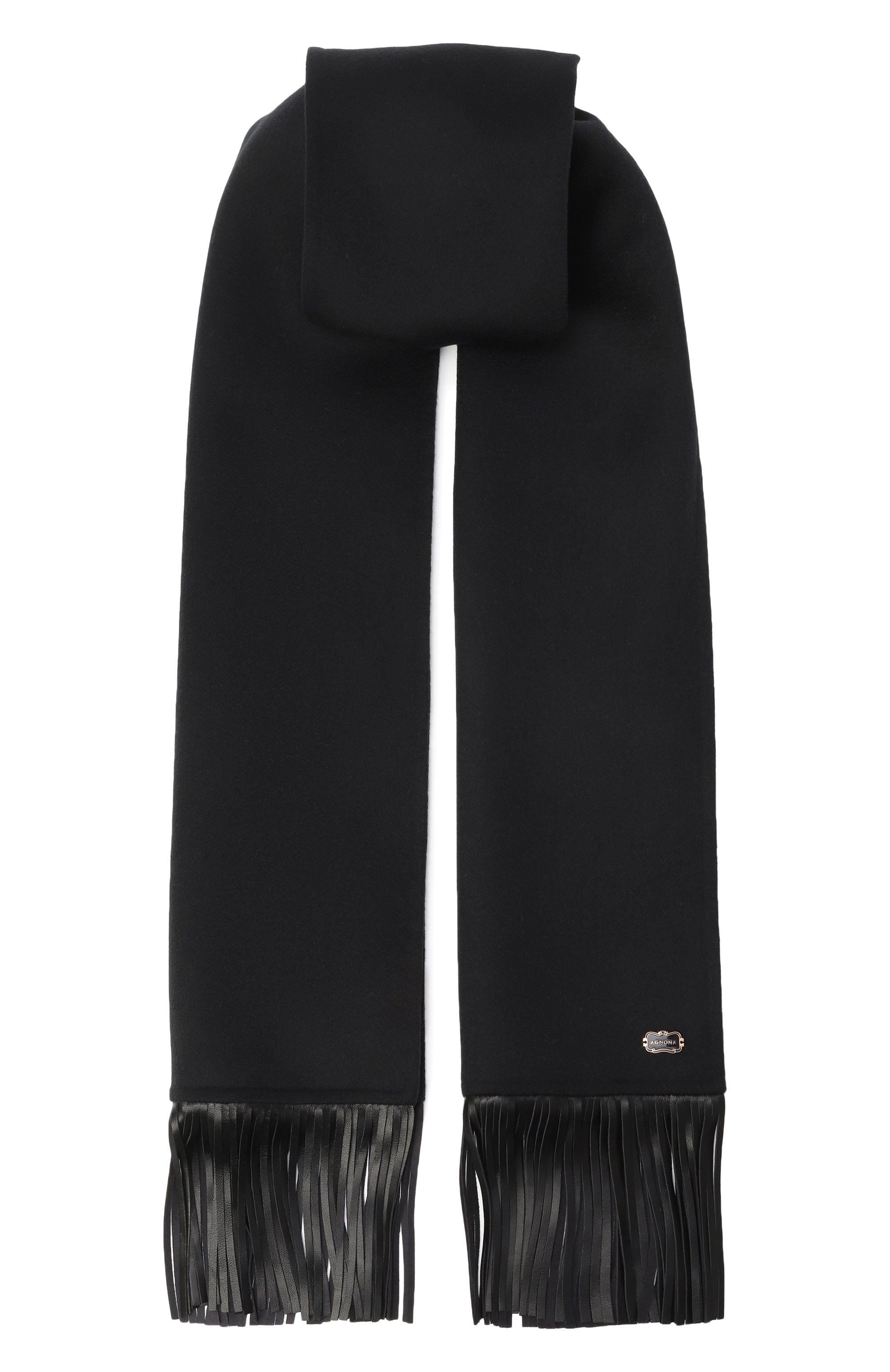 Кашемировый шарф AGNONA черного цвета по цене 208000 руб., арт. AS0804E/D7036E, фото 1 Кашемировый шарф AGNONA, арт. AS0804E/D7036E, фото 1