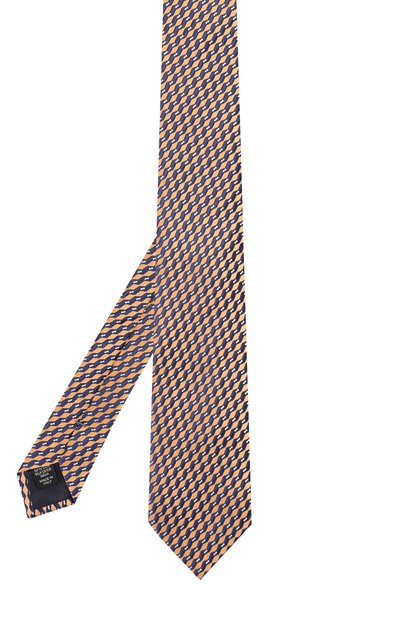 Шелковый галстук с узором ZEGNA оранжевого цвета по цене 22450 руб., арт. Z9E071L8, фото 2 Шелковый галстук с узором ZEGNA, арт. Z9E071L8, фото 2