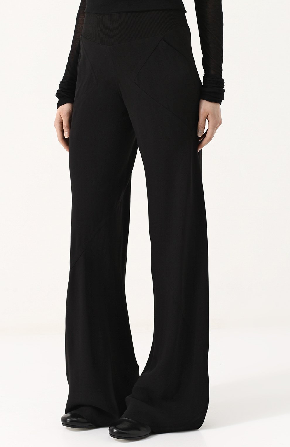 Однотонные расклешенные брюки с карманами RICK OWENS, арт. RP18S8301/Y, фото 3