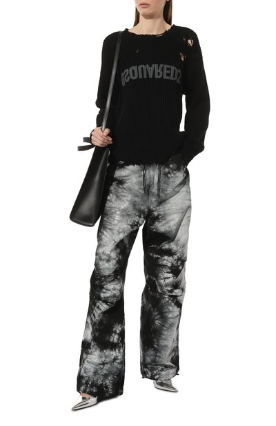 Хлопковый свитер DSQUARED2 черного цвета по цене 99650 руб., арт. S75HA1188/S18193, фото 2 Хлопковый свитер DSQUARED2, арт. S75HA1188/S18193, фото 2