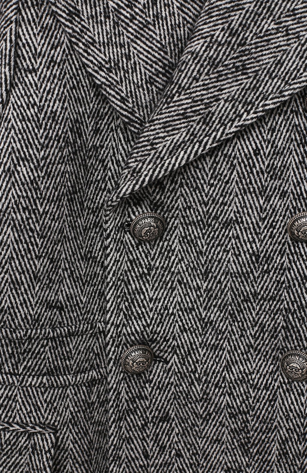 Двубортное пальто BALMAIN, арт. 6N2620/NF220/4-10, фото 3