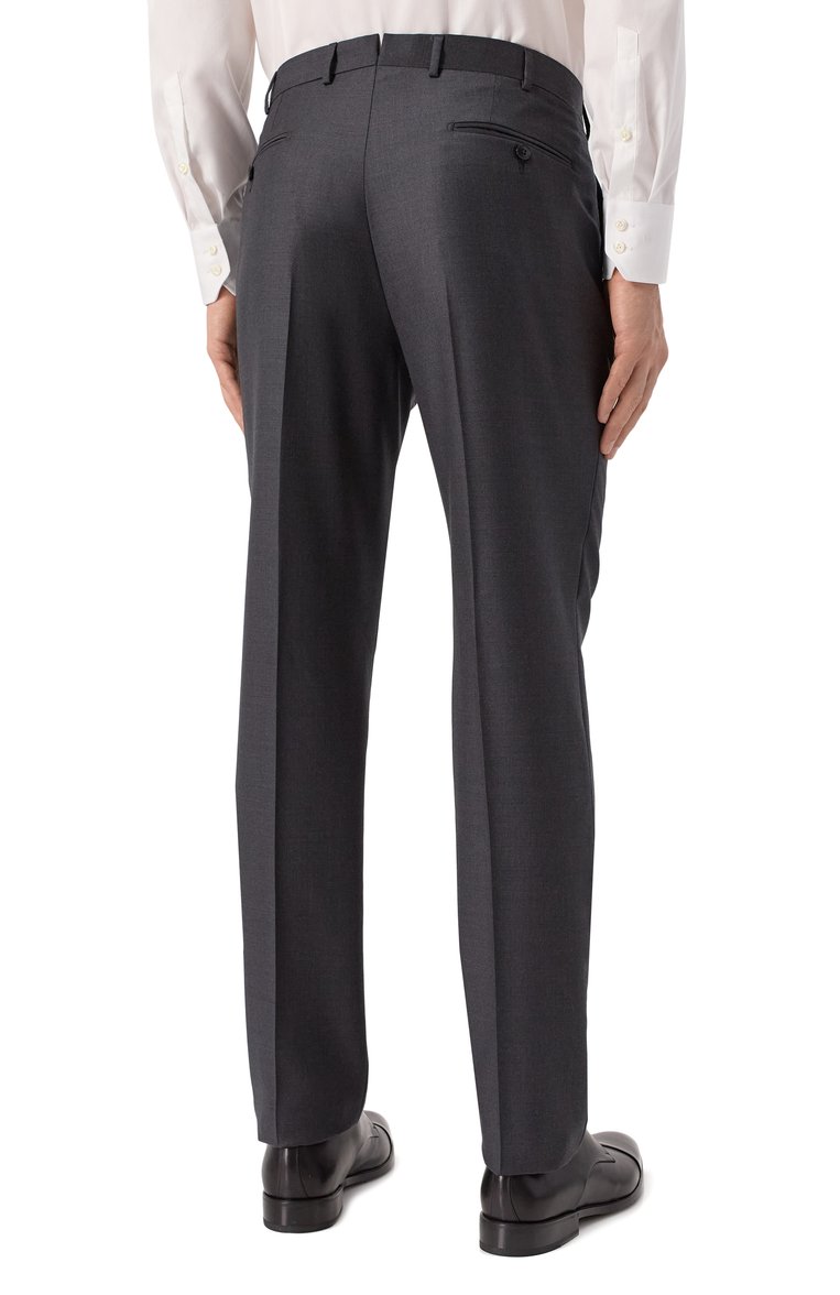 Мужской шерстяной костюм ZEGNA темно-серого цвета, арт. 221225/C22684 | Фото 7 (Материал внешний: Шерсть; Рукава: Длинные; Костюмы М: Однобортный; Стили: Классический)