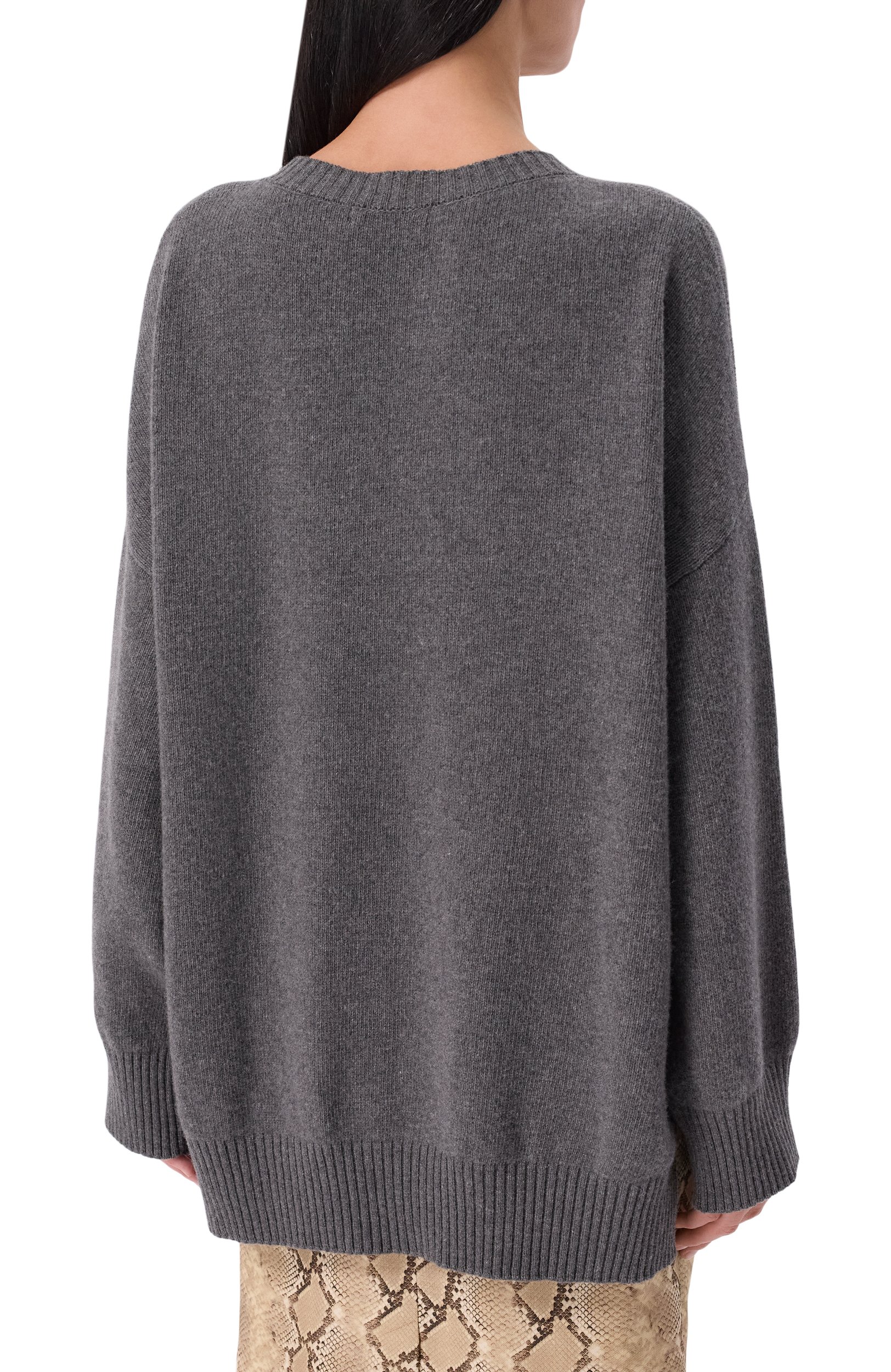 Свитер из шерсти и кашемира ELIE SAAB серого цвета по цене 208000 руб., арт. T0260/CK032, фото 4 Свитер из шерсти и кашемира ELIE SAAB, арт. T0260/CK032, фото 4