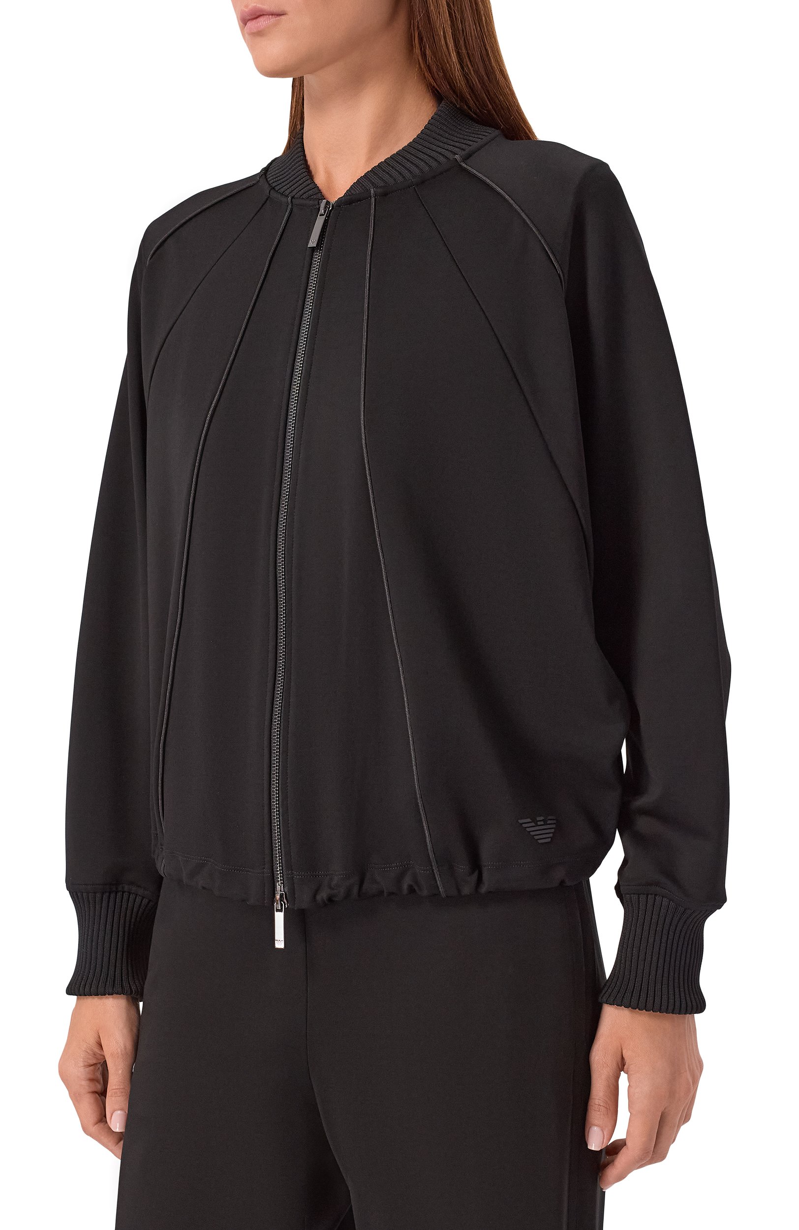 Толстовка из вискозы EMPORIO ARMANI черного цвета по цене 63950 руб., арт. EW004150/AF24325, фото 3 Толстовка из вискозы EMPORIO ARMANI, арт. EW004150/AF24325, фото 3