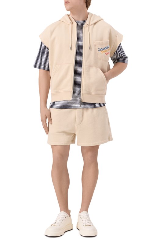 Хлопковая толстовка Dsquared2 S78HG0028/S25140 Бежевый  S78HG0028/S25140 Фото 2