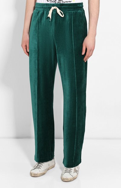 Брюки CASABLANCA зеленого цвета по цене 20950 руб., арт. MS20-JTR-002 VEL0UR TRACK B0TT0MS, фото 3 Брюки CASABLANCA, арт. MS20-JTR-002 VEL0UR TRACK B0TT0MS, фото 3