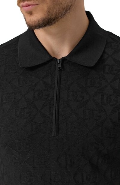 Шелковое поло DOLCE & GABBANA черного цвета по цене 175500 руб., арт. GXZ79T/JBSM4, фото 5 Шелковое поло DOLCE & GABBANA, арт. GXZ79T/JBSM4, фото 5
