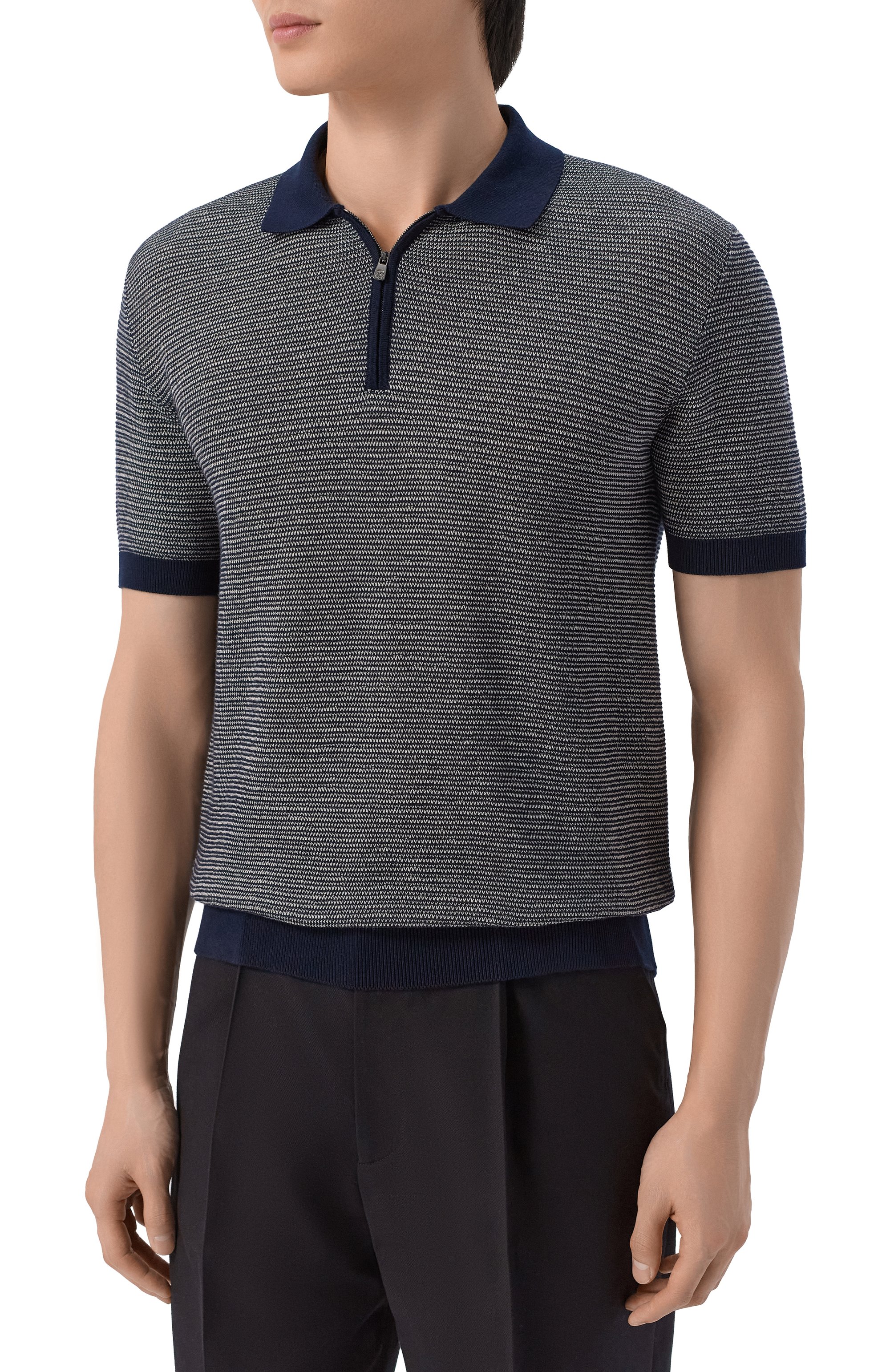 Хлопковое поло CORNELIANI темно-синего цвета по цене 71650 руб., арт. 27M564/2725119, фото 3 Хлопковое поло CORNELIANI, арт. 27M564/2725119, фото 3