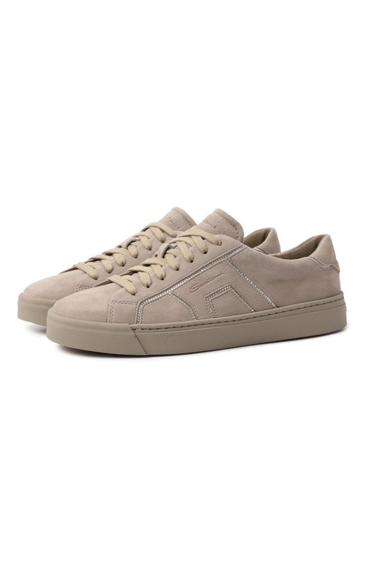 Замшевые кеды Santoni WBGG61423ARGTDTB Бежевый WBGG61423ARGTDTB