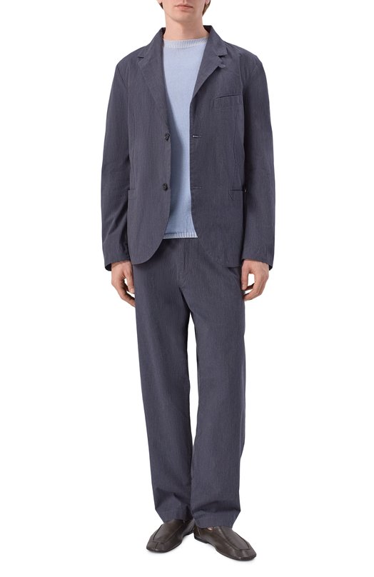 Джемпер из хлопка и кашемира Hannes Roether B0L10IDE.101.101 Голубой  B0L10IDE.101.101 Фото 2