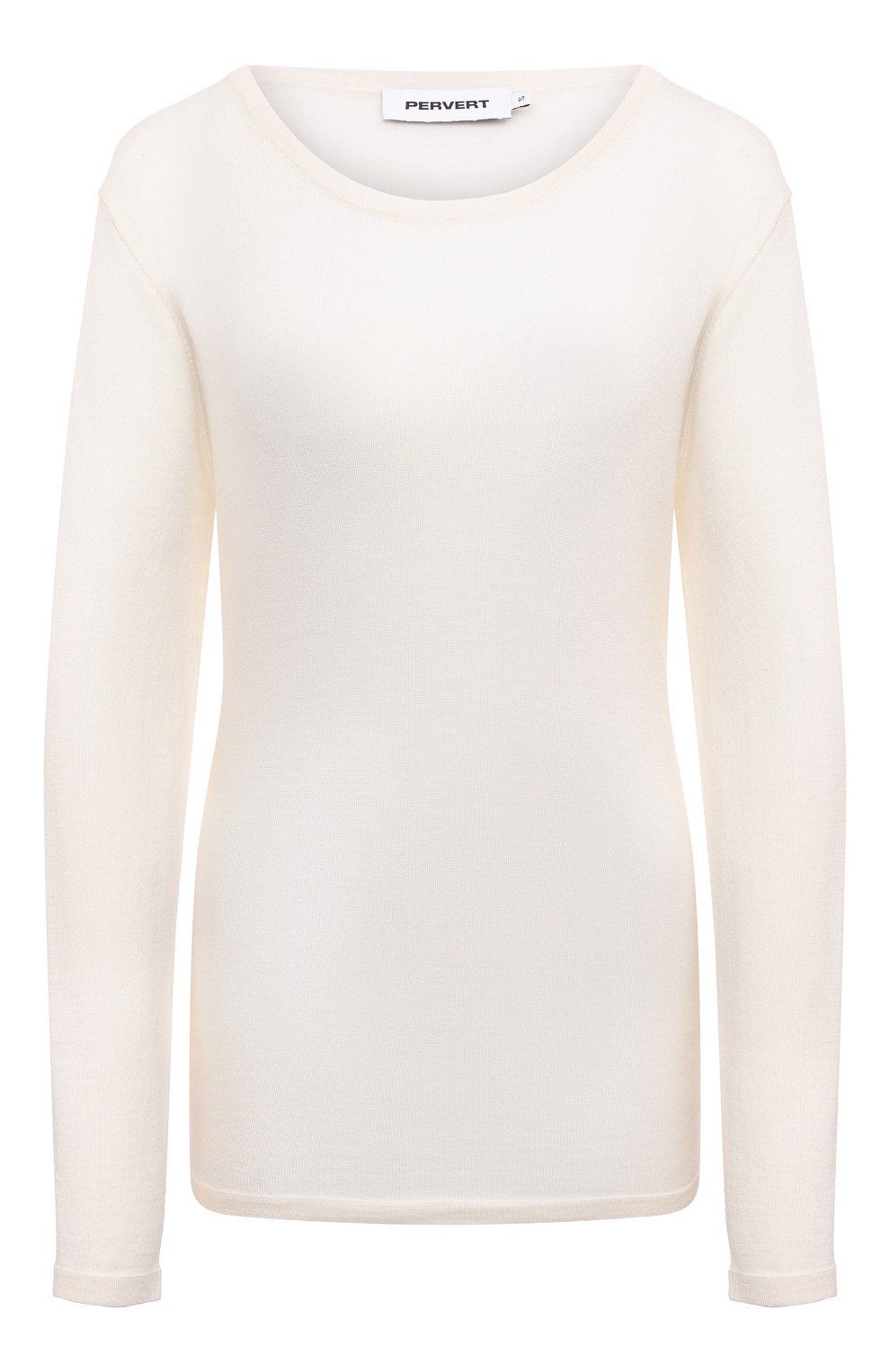 Кашемировый пуловер PERVERT кремового цвета по цене 24500 руб., арт. PE23/LO01/52-41, фото 1 Кашемировый пуловер PERVERT, арт. PE23/LO01/52-41, фото 1