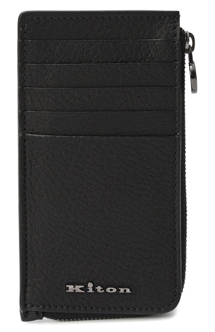 Мужской кожаный футляр для кредитных карт KITON черного цвета, арт. UPEA038N0122302 | Фото 1 (Материал сплава: Проставлено; Материал: Натуральная кожа; Нос: Не проставлено)