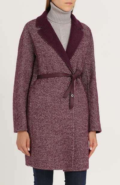 Шерстяное пальто с кожаным поясом LORO PIANA, арт. FAG3295, фото 3