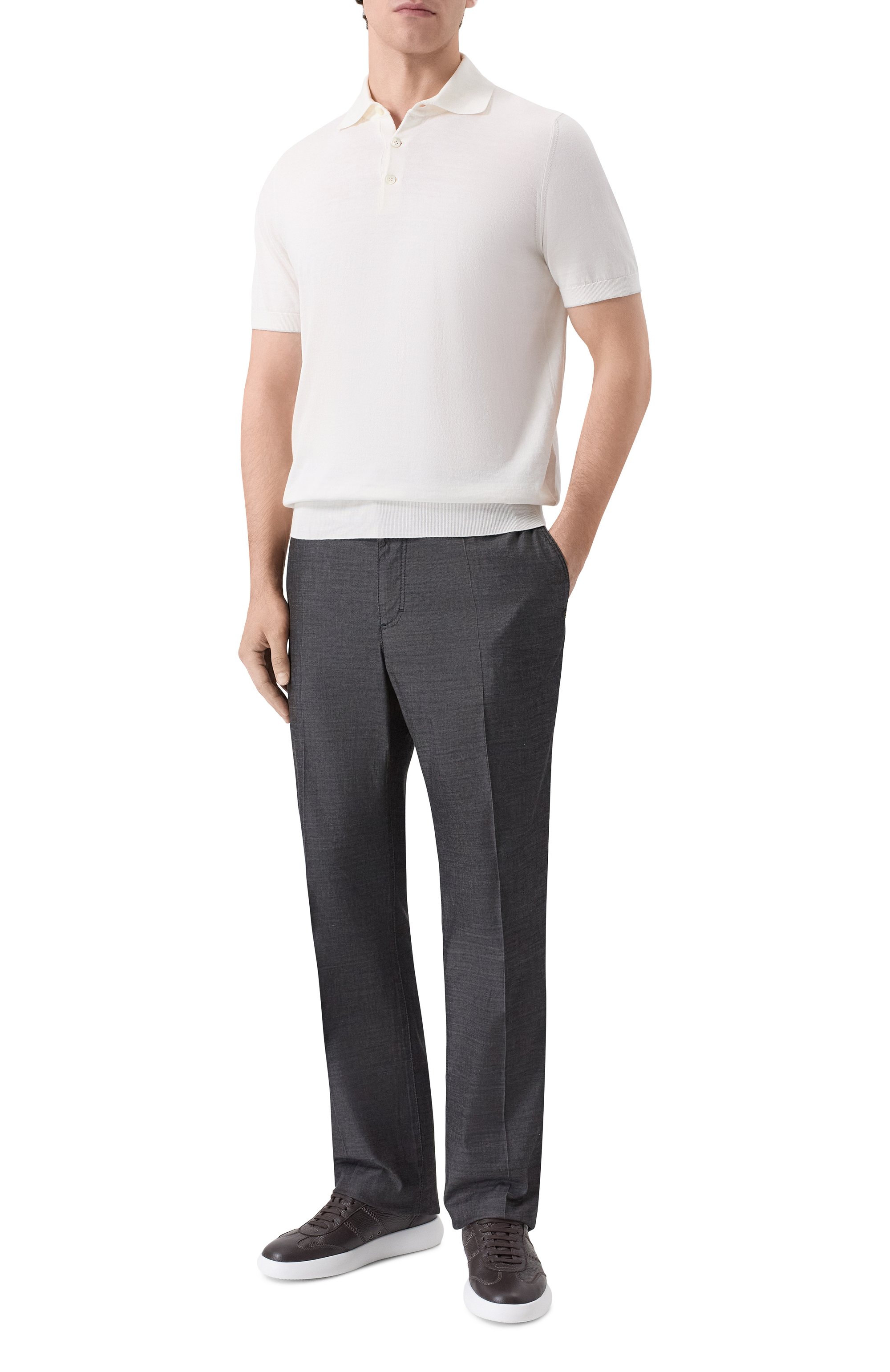 Кожаные кеды olympia BRIONI, арт. QHLW0L/P7731, фото 2