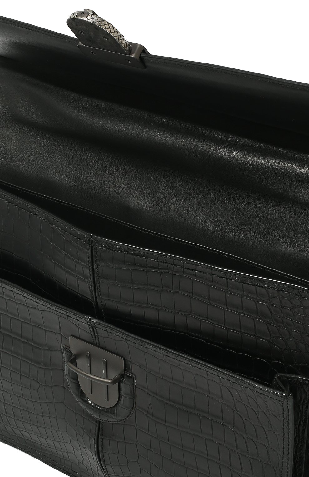 Портфель из кожи крокодила BOTTEGA VENETA черного цвета по цене 3295000 руб., арт. 480980/VCLG0, фото 5 Портфель из кожи крокодила BOTTEGA VENETA, арт. 480980/VCLG0, фото 5