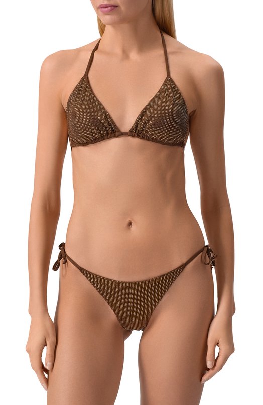 Плавки-бикини с отделкой стразами Fisico MS13MW Коричневый  MS13MW Фото 2