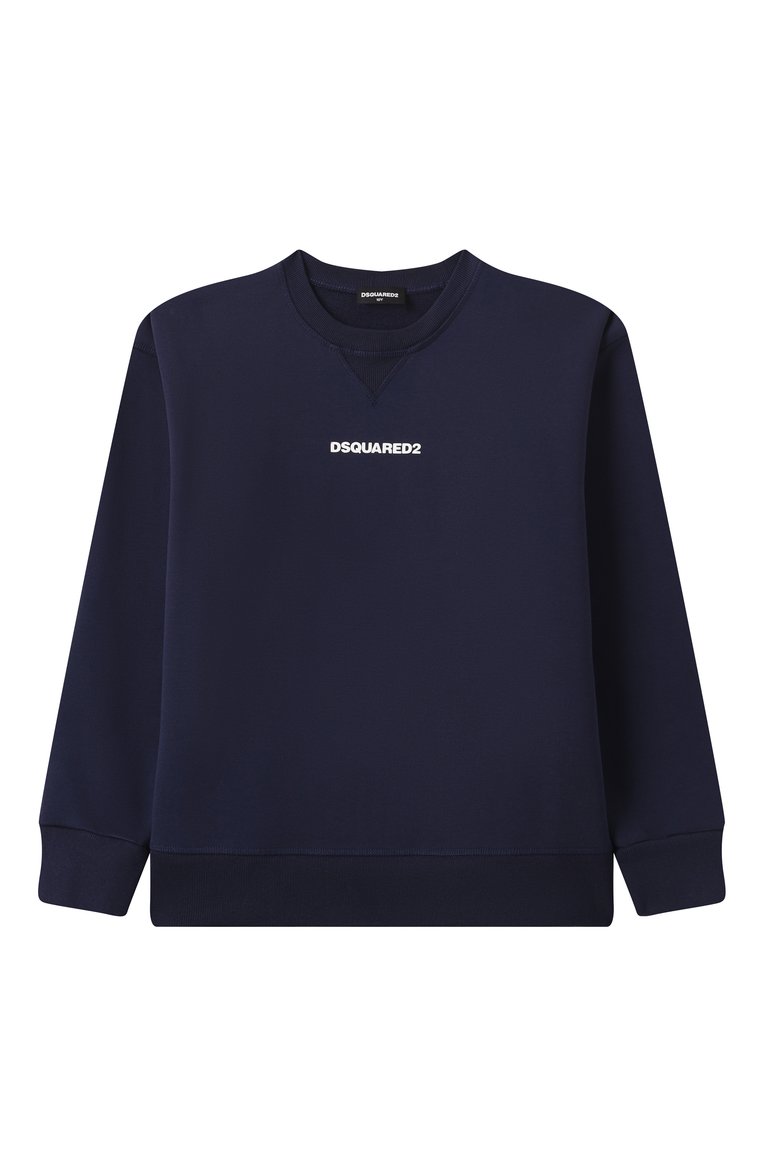 Мужского хлопковый свитшот DSQUARED2 темно-синего цвета, арт. DQ2739/D0094 | Фото 1 (Девочки Кросс-КТ: Свитшот-одежда; Региональные ограничения белый список (Axapta Mercury): Не проставлено; Нос: Не проставлено; Мальчики Кросс-КТ: Свитшот-одежда; Материал внешний: Хлопок; Ростовка одежда: 4 года | 104 см, 10 - 11 лет | 140 - 146см, 13 - 15 лет | 158 см, 16 лет | 164 см, 8 лет | 128 см, 6 лет | 116 см)