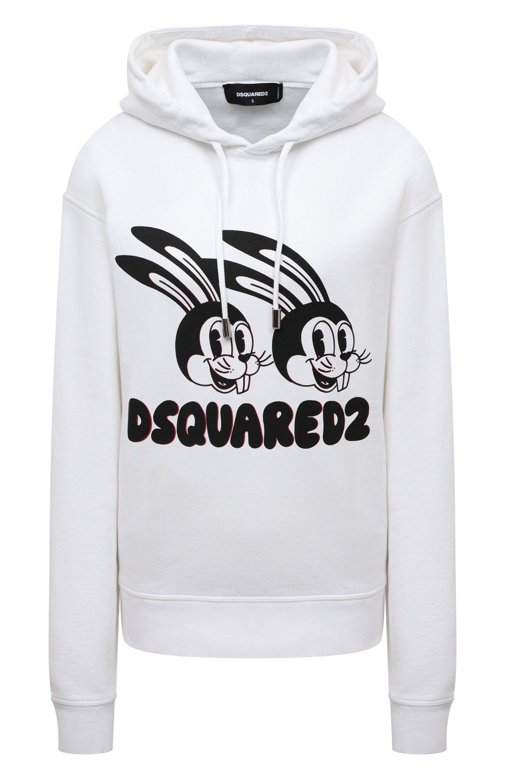 Хлопковое худи DSQUARED2 белого цвета по цене 52900 руб., арт. S75GU0470/S25030, фото 1 Хлопковое худи DSQUARED2, арт. S75GU0470/S25030, фото 1
