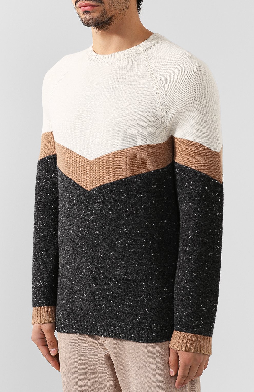 Свитер из смеси шерсти и кашемира BRUNELLO CUCINELLI, арт. M46700100, фото 3