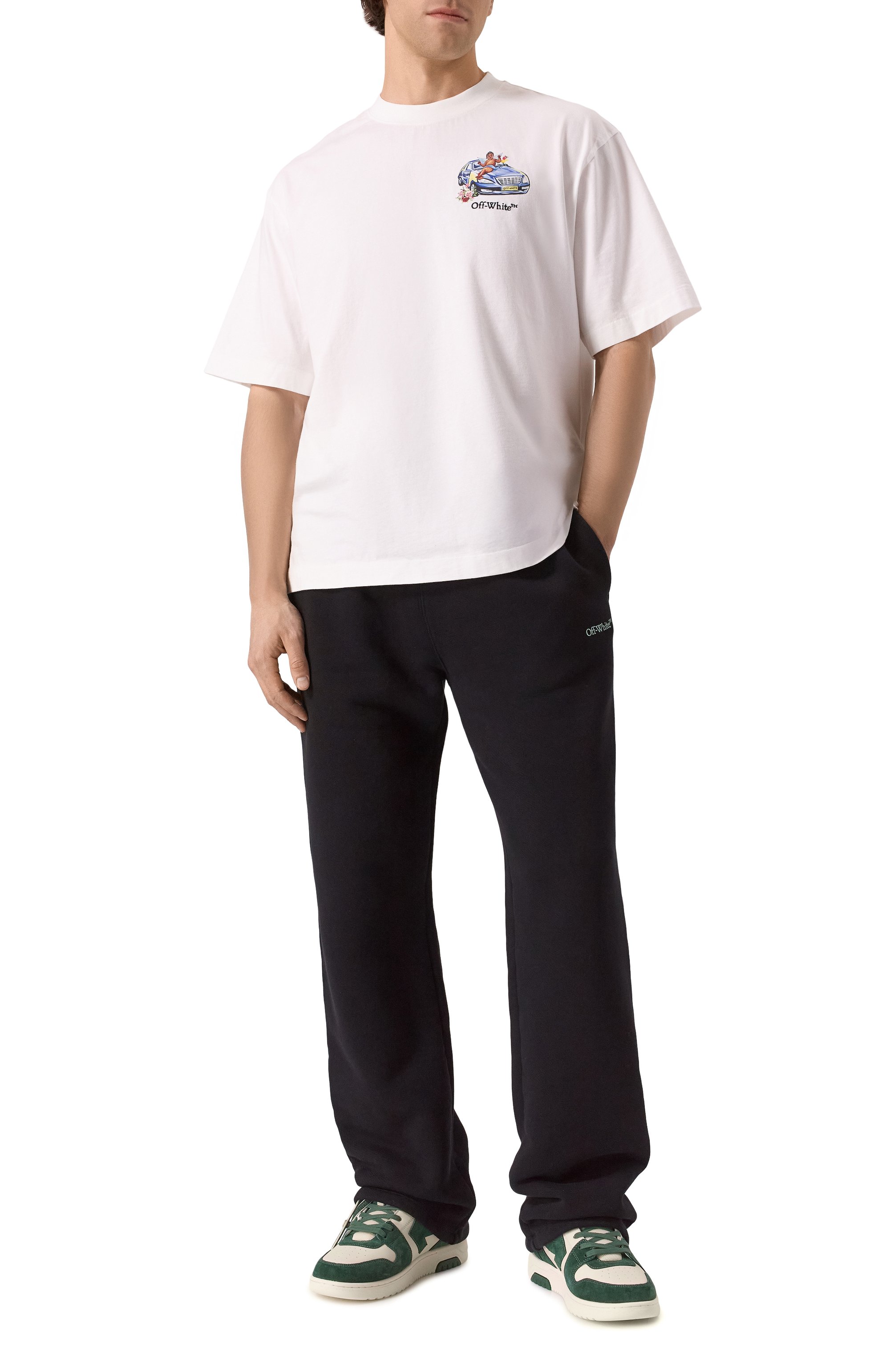 Кожаные кеды out of office OFF-WHITE, арт. 0MIA189S25LEA007, фото 2