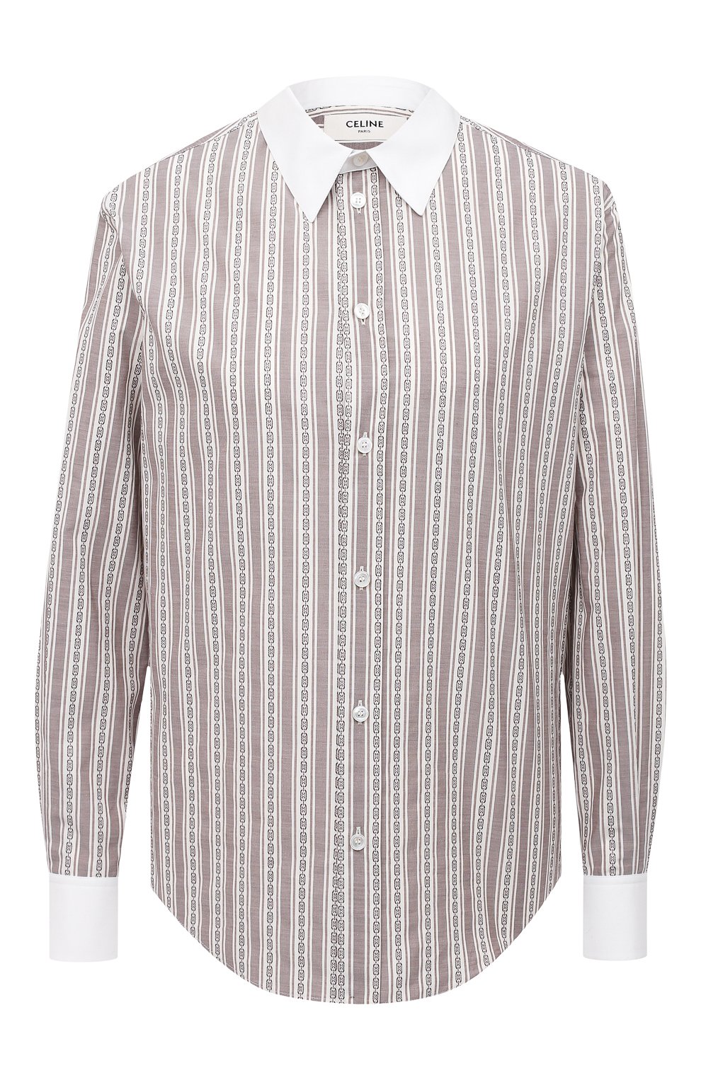 Хлопковая рубашка CELINE разноцветного цвета по цене 85850 руб., арт. 2C259065J, фото 1 Хлопковая рубашка CELINE, арт. 2C259065J, фото 1