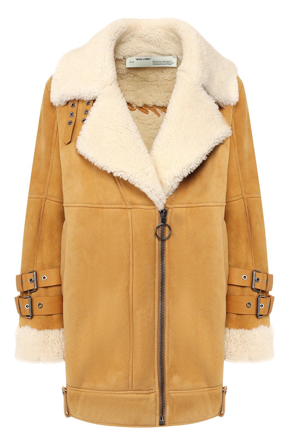 Дубленка OFF-WHITE коричневого цвета по цене 276000 руб., арт. 0WJG005E19E880814848, фото 1 Дубленка OFF-WHITE, арт. 0WJG005E19E880814848, фото 1
