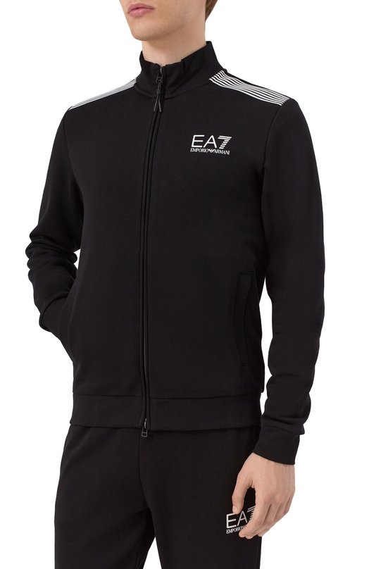 Хлопковый спортивный костюм EA7 7M000966/AF10377 Чёрный  7M000966/AF10377 Фото 2