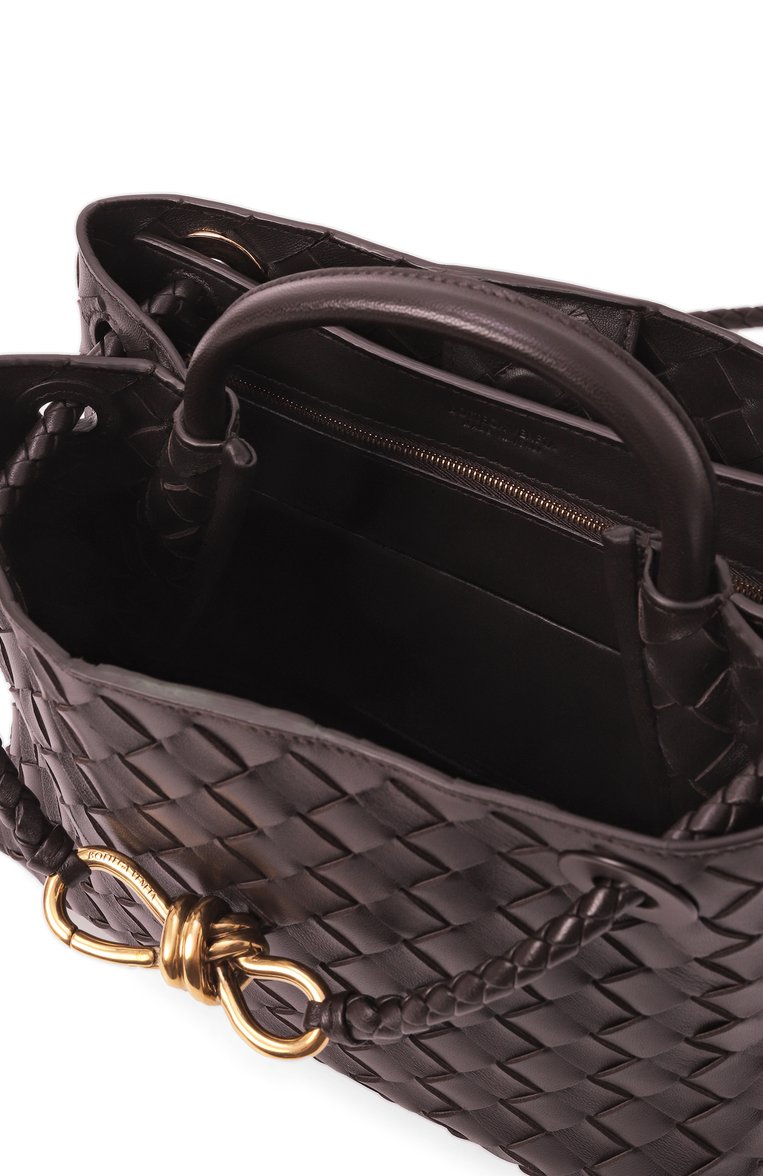 Женская сумка andiamo small BOTTEGA VENETA темно-коричневого цвета, арт. 766014 VCPP1 | Фото 5 (Размер: small; Материал: Натуральная кожа; Ремень/цепочка: На ремешке)