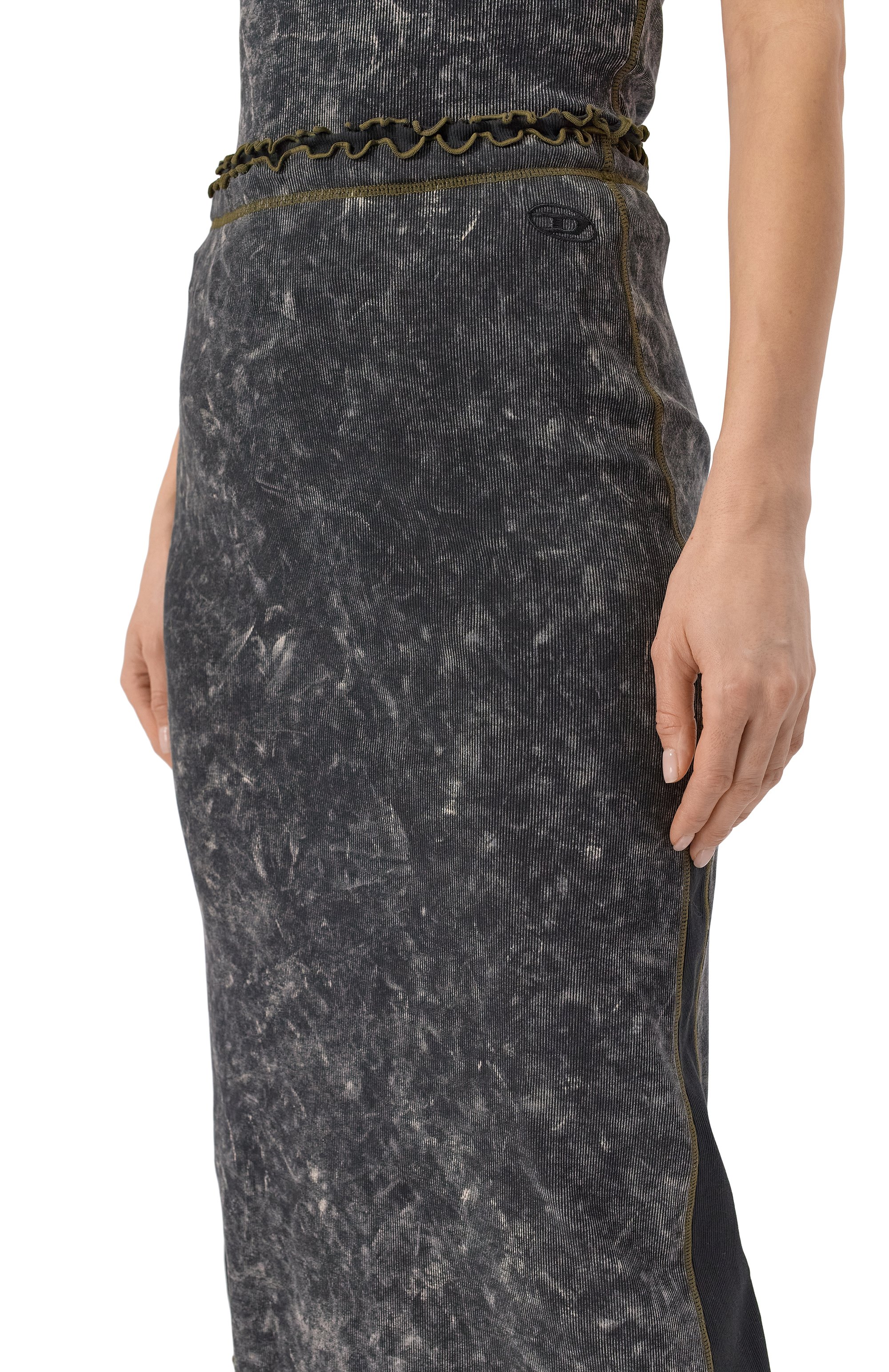 Хлопковая юбка DIESEL темно-серого цвета по цене 21150 руб., арт. A16656/0JQAT, фото 5 Хлопковая юбка DIESEL, арт. A16656/0JQAT, фото 5