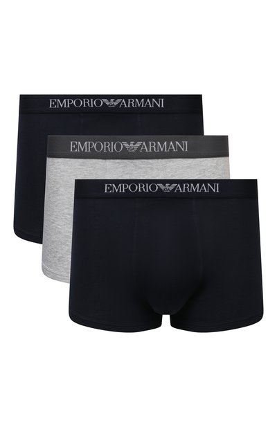 Мужские комплект из трех хлопковых боксеров EMPORIO ARMANI, арт. 111610/CC722