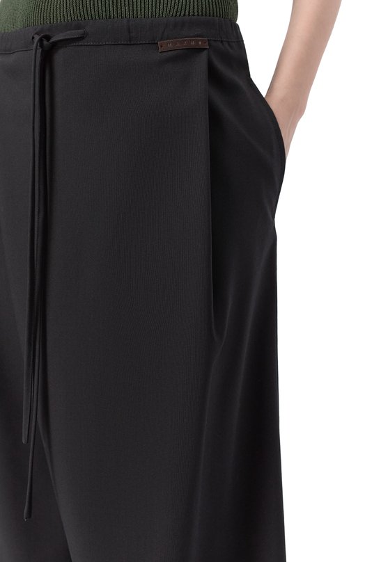 Шерстяные брюки Marni PAMA0634A0/UTW839 Чёрный  PAMA0634A0/UTW839 Фото 5