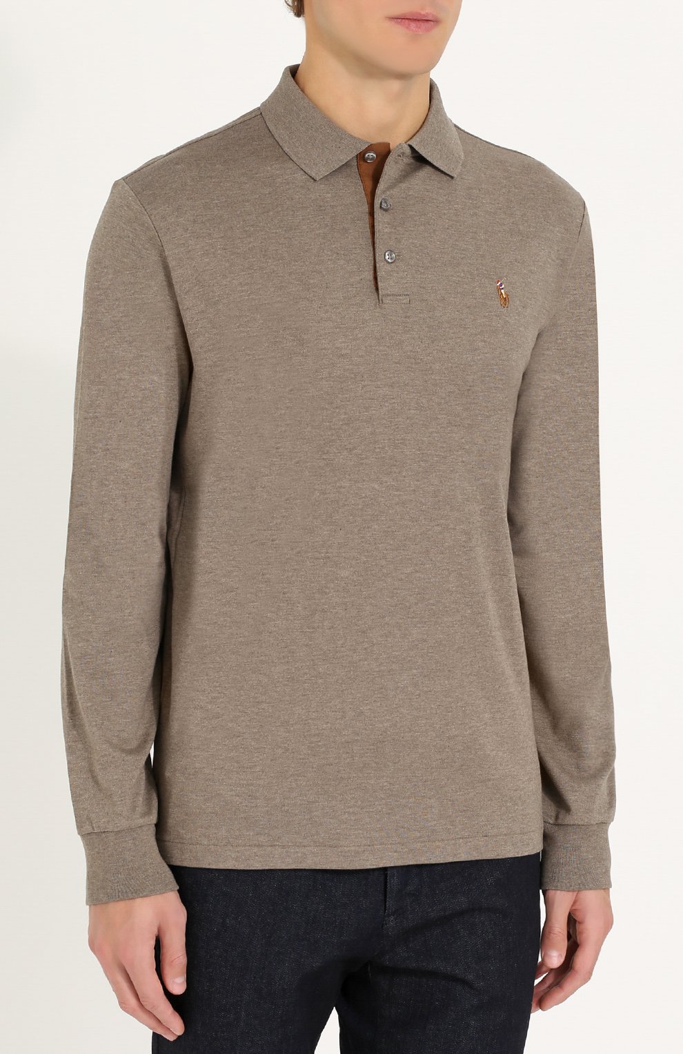 Хлопковое поло с длинными рукавами POLO RALPH LAUREN, арт. 710671785, фото 3