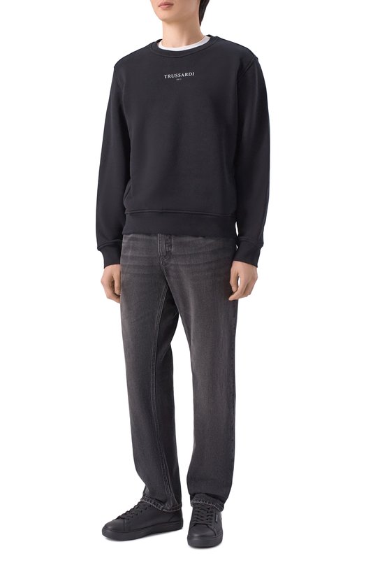 Кожаные кеды Trussardi N029S001055N Чёрный  N029S001055N Фото 2