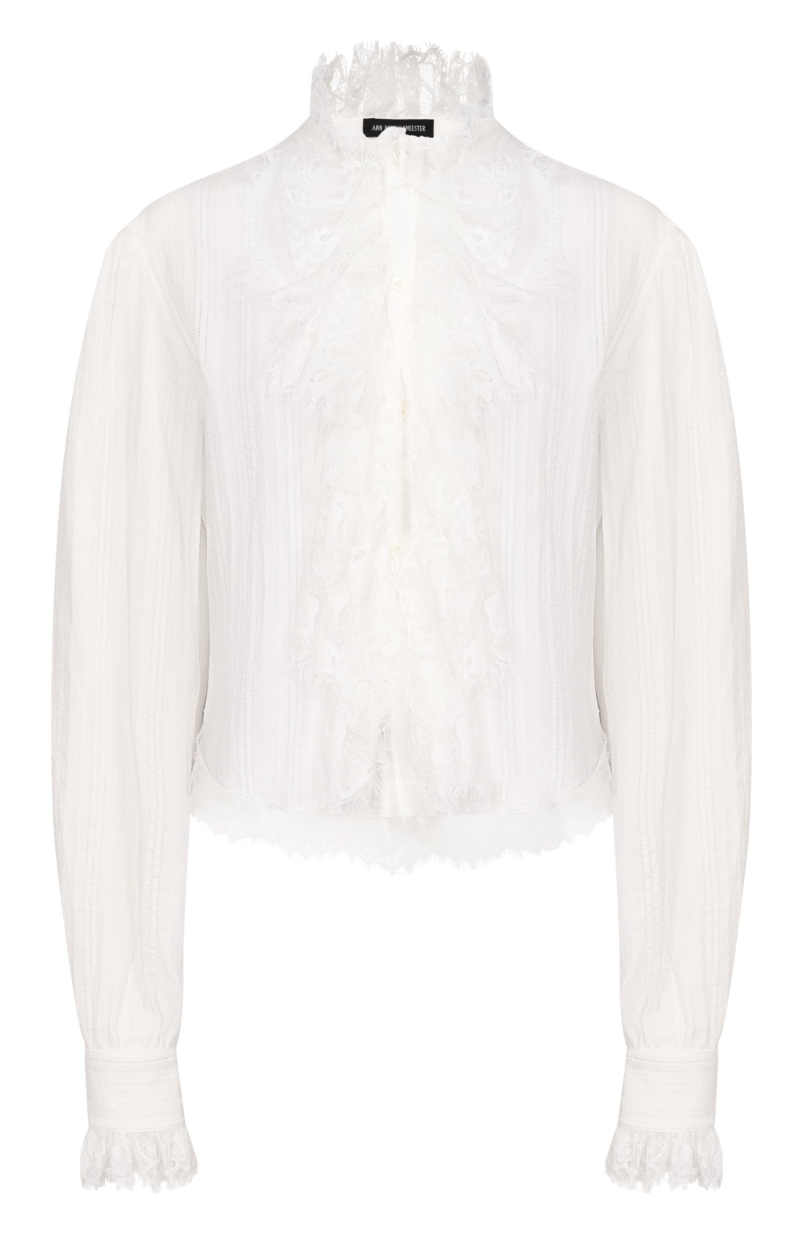 Хлопковая блузка ANN DEMEULEMEESTER белого цвета по цене 98850 руб., арт. B0014538/FA752, фото 1 Хлопковая блузка ANN DEMEULEMEESTER, арт. B0014538/FA752, фото 1