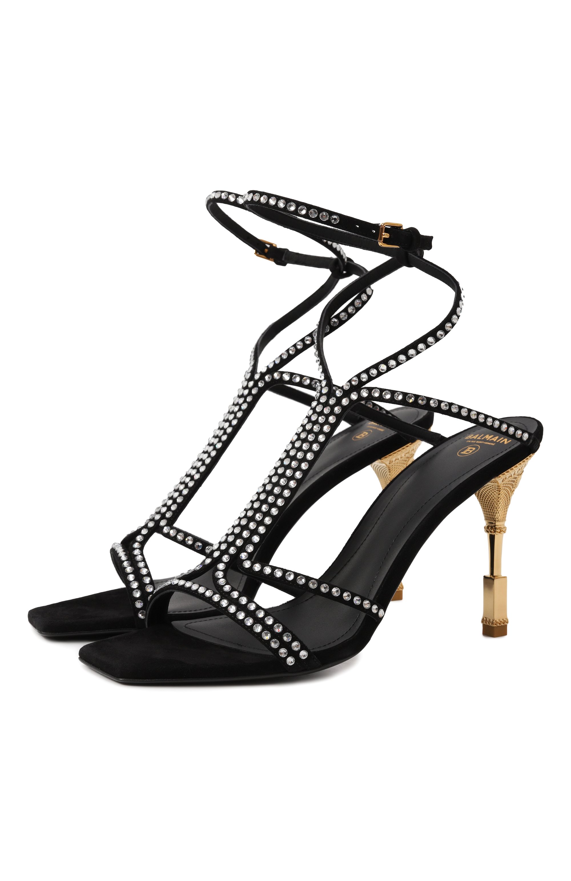 Замшевые босоножки moneta 95 BALMAIN, арт. BN1UH909/LCCD, фото 1