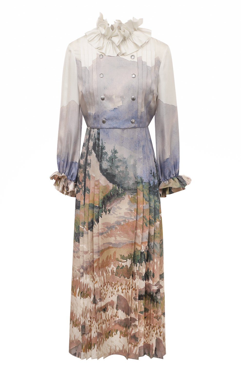 Шелковое платье the north face x gucci GUCCI, арт. 671194 ZAHRC, фото 1