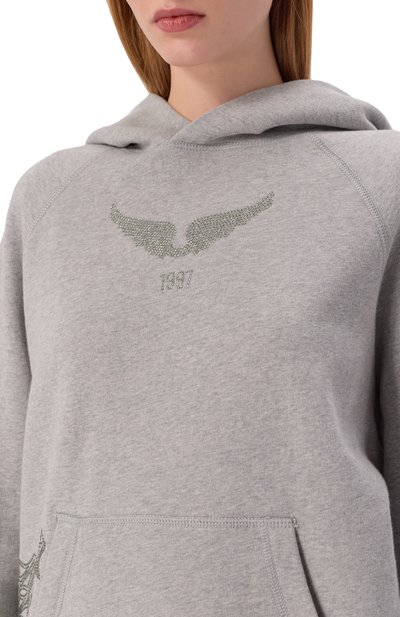 Хлопковое худи ZADIG AND VOLTAIRE, арт. JWSS01665, фото 5