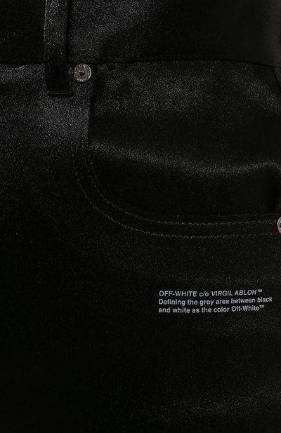 Атласные брюки OFF-WHITE черного цвета по цене 68800 руб., арт. 0WCA095F19F830501000, фото 5 Атласные брюки OFF-WHITE, арт. 0WCA095F19F830501000, фото 5