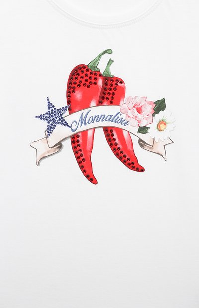 Хлопковая футболка MONNALISA, арт. 11C607, фото 3