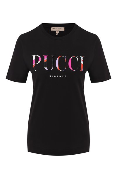 Женская хлопковая футболка EMILIO PUCCI, арт. 9RJP73/9R985