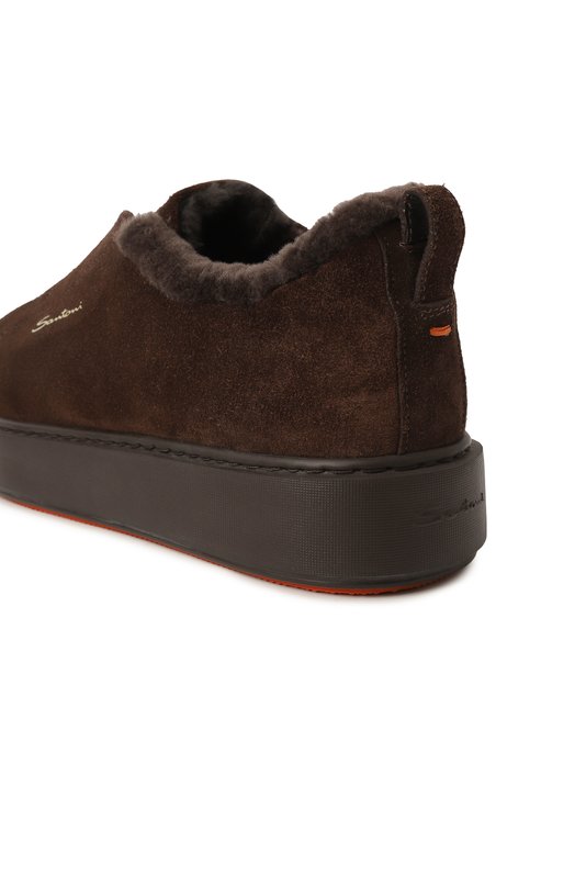 Замшевые кеды Santoni WBCG61265SM0PSAP Коричневый  WBCG61265SM0PSAP Фото 7