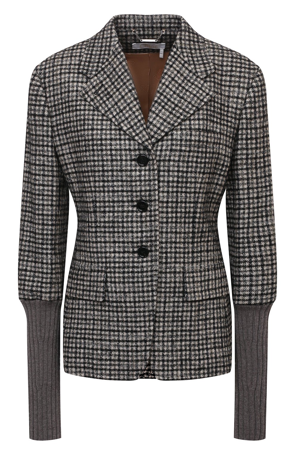 Жакет из шерсти и шелка CHLOÉ темно-бежевого цвета по цене 291000 руб., арт. CHC21AVE04064, фото 1 Жакет из шерсти и шелка CHLOÉ, арт. CHC21AVE04064, фото 1